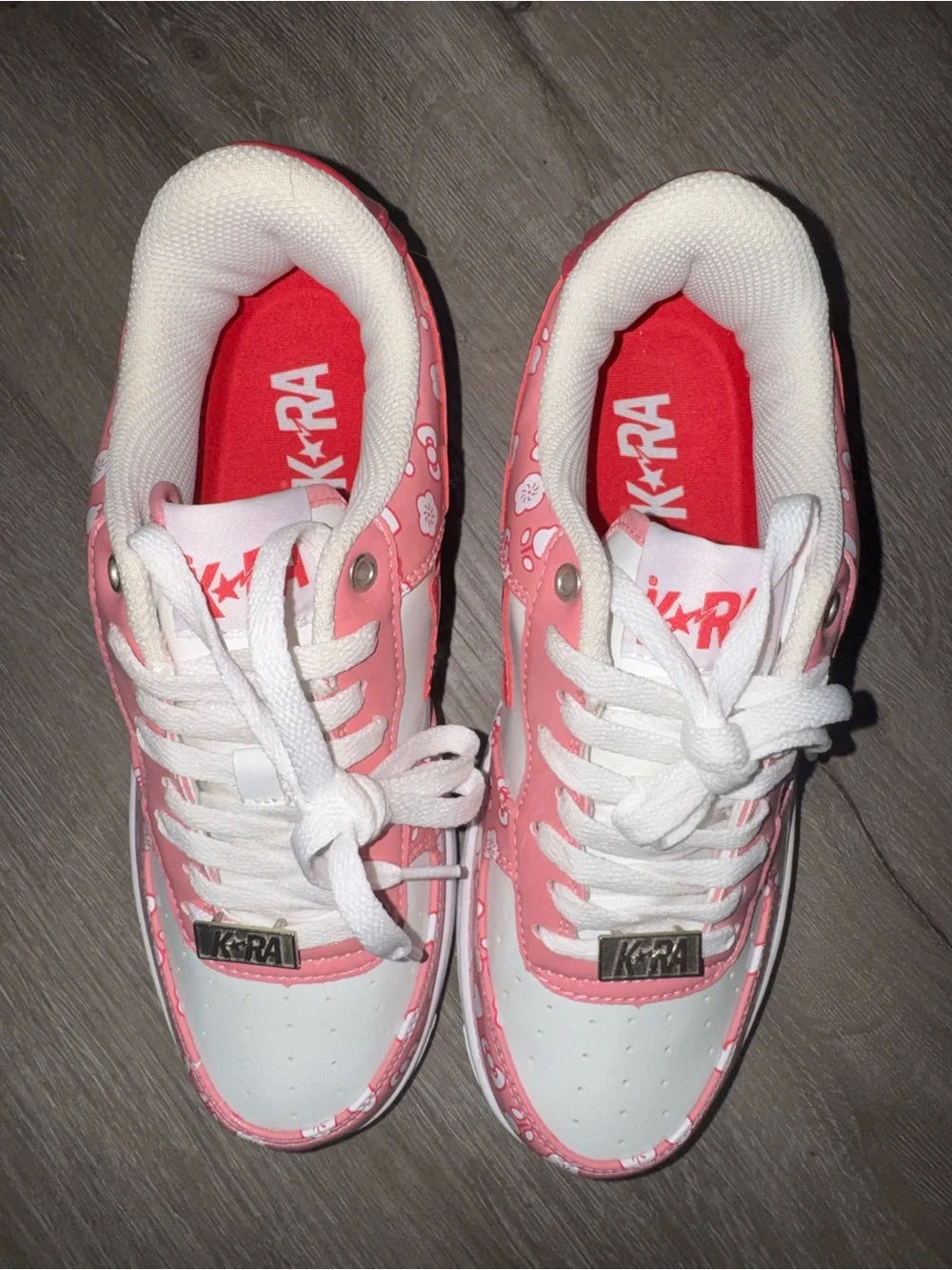 New Bape Sta KRA custom Hello Kitty Kids /adults Pink & White Print Sneakers